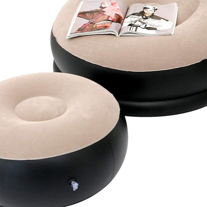Inflatable Lazy Sofa Chair with Footstool – Ergonomic, Portable & Ultra Comfortable