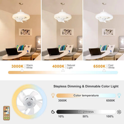 LED Ceiling Fan Light | Acrylic Ceiling Fan with Lights and Remote | 360 Rotation Ceiling Fan | Ventilateur LED Fan Light | 3 Speeds, 3 Colors LED Low Profile Fan | Oscillating Fan