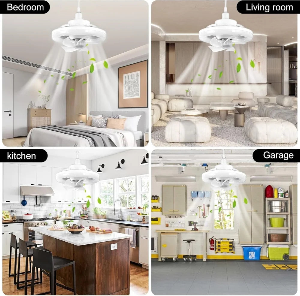 LED Ceiling Fan Light | Acrylic Ceiling Fan with Lights and Remote | 360 Rotation Ceiling Fan | Ventilateur LED Fan Light | 3 Speeds, 3 Colors LED Low Profile Fan | Oscillating Fan