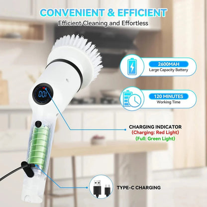 9 in 1 Heavy Duty Rechargeable Scrubber