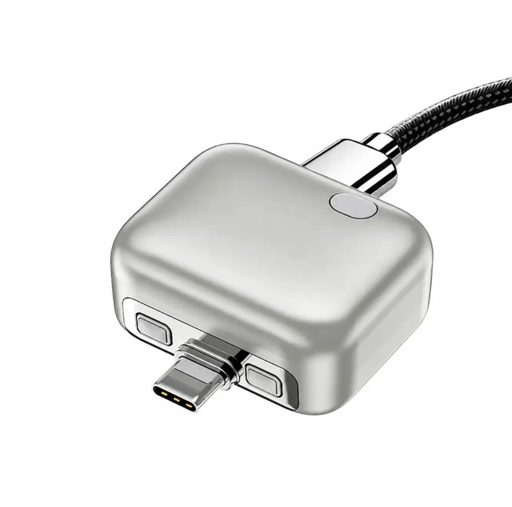 Smart Charger Adapter Auto Power Disconnector | Automatically Pops Out After Full Charge | No Touch Mobile Screen in 5 Minutes | Type-C Cable | Compatible with Android, Tablet, Apple & Switch