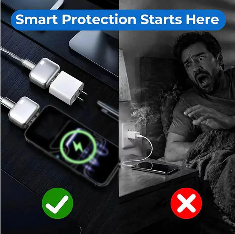 Smart Charger Adapter Auto Power Disconnector | Automatically Pops Out After Full Charge | No Touch Mobile Screen in 5 Minutes | Type-C Cable | Compatible with Android, Tablet, Apple & Switch
