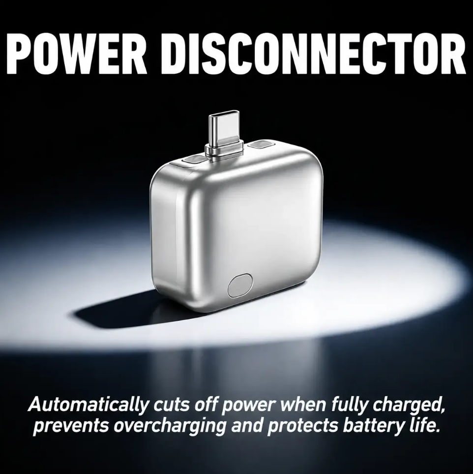 Smart Charger Adapter Auto Power Disconnector | Automatically Pops Out After Full Charge | No Touch Mobile Screen in 5 Minutes | Type-C Cable | Compatible with Android, Tablet, Apple & Switch