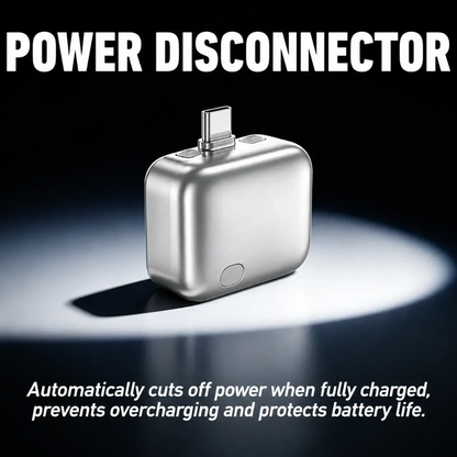 Smart Charger Adapter Auto Power Disconnector | Automatically Pops Out After Full Charge | No Touch Mobile Screen in 5 Minutes | Type-C Cable | Compatible with Android, Tablet, Apple & Switch