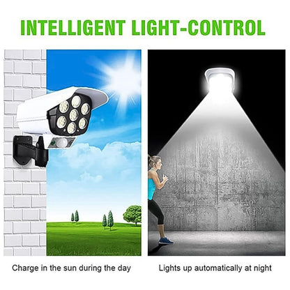 Solar Light Outdoor Motion Sensor Security Camera Shaped Dummy Wall Lamp