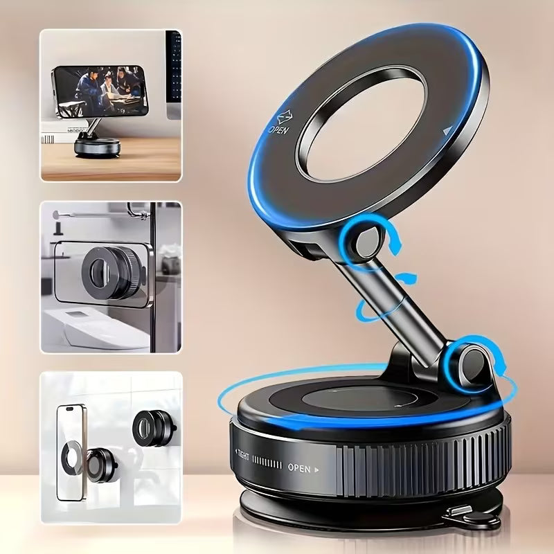 360° Vaccum Magnetic Phones Holder, Magnetic Car Phone Mount, Hands-Free Suction Cup Phones Holder for Car/Gym/Mirror/Shower, Car Mount Compatible All Mobile