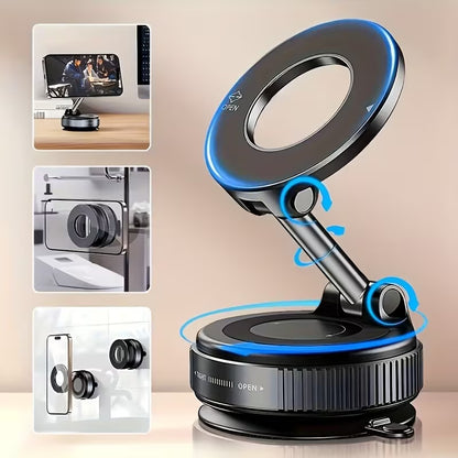 360° Vaccum Magnetic Phones Holder, Magnetic Car Phone Mount, Hands-Free Suction Cup Phones Holder for Car/Gym/Mirror/Shower, Car Mount Compatible All Mobile